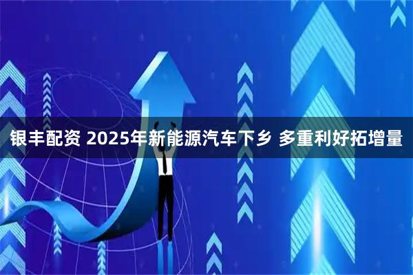 银丰配资 2025年新能源汽车下乡 多重利好拓增量