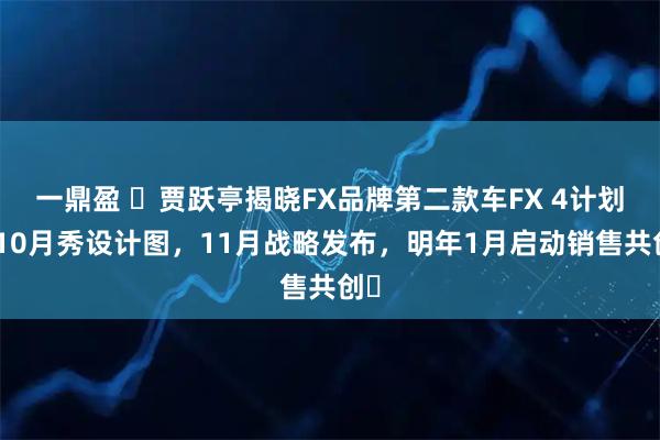 一鼎盈 ​贾跃亭揭晓FX品牌第二款车FX 4计划：10月秀设计图，11月战略发布，明年1月启动销售共创​